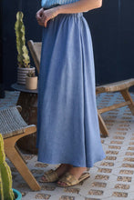 High Waisted Skirt With Elastic in Denim Style 1030