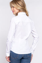 Button Down Cotton Blouse 3460 in White