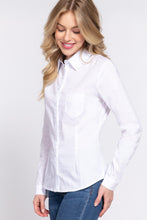 Button Down Cotton Blouse 3460 in White
