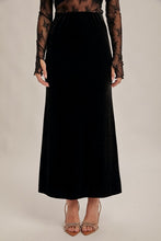 Velvet Maxi Skirt 6561 in Black