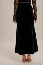 Velvet Maxi Skirt 6561 in Black