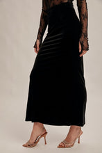Velvet Maxi Skirt 6561 in Black