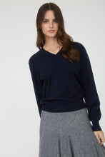 Navy V-Neck Knit Sweater 2015