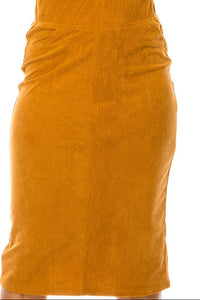 Corduroy Midi Skirt Style 79219 in Amber