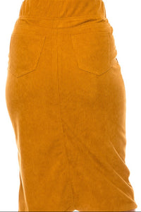 Corduroy Midi Skirt Style 79219 in Amber
