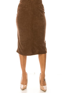 Corduroy Midi Skirt Style 79219 in Pinecone