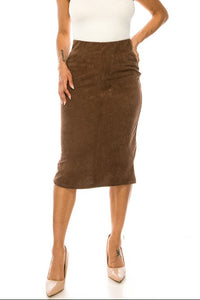 Corduroy Midi Skirt Style 79219 in Pinecone