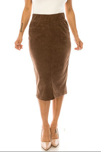 Plus Corduroy Denim Skirt 79219X in Pinecone