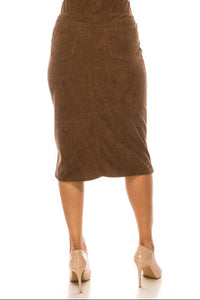 Plus Corduroy Denim Skirt 79219X in Pinecone