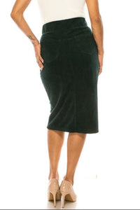 Corduroy Midi Skirt Style 79219 in Cypress