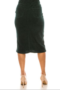 Plus Corduroy Denim Skirt 79219X in Cypress