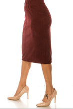 Corduroy Midi Skirt Style 79219 in Merlot