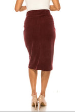 Corduroy Midi Skirt Style 79219 in Merlot