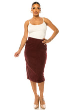 Plus Corduroy Denim Skirt 79219X in Merlot