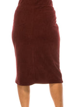 Plus Corduroy Denim Skirt 79219X in Merlot