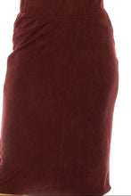 Plus Corduroy Denim Skirt 79219X in Merlot
