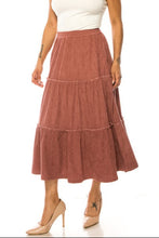 Tiered Corduroy Skirt 89395 in Chestnut
