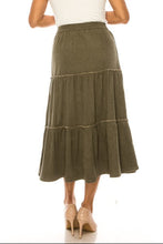 Tiered Corduroy Skirt 89395 in Moss