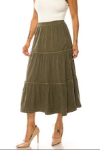 Tiered Corduroy Skirt 89395 in Moss