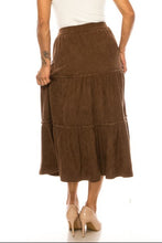 Tiered Corduroy Skirt 89395 in Pinecone