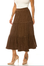 Tiered Corduroy Skirt 89395 in Pinecone