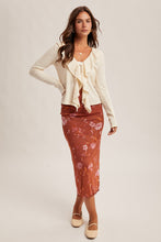 Ruffle Long Sleeve Ribbed Top 8674