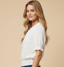 Cotton Button Up Blouse in White