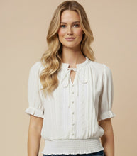 Cotton Button Up Blouse in White