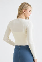 Embroidery Front Tie Cardigan In Ivory