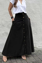 Lily Button-Front Skirt - Black