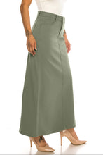 Ivy Long Skirt in Greenfinch