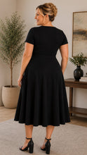 Fiona Wrap Dress In Black Plus