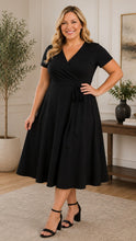 Fiona Wrap Dress In Black Plus