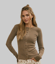 Long Sleeve Knit Top In brown