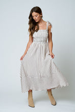 Diana Midi Dress In Brown Stripe