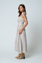 Diana Midi Dress In Brown Stripe