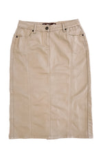 Khaki Twill Straight Denim Skirt 227/4-1 D