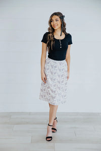 Slip Skirt in Misty Bloom