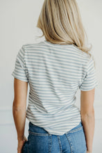Striped Ribbed Top in Bluebell