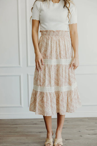 Ruched Waist Skirt in Pink Prism