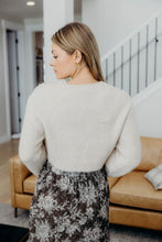 Bow Front Cropped Sweater in Heathered Oatmeal
