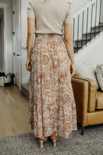 Smocked Waist Maxi Skirt in Copper Crest