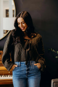Knotted Long Sleeve Cardigan