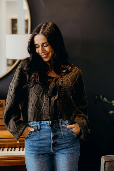 Knotted Long Sleeve Cardigan