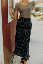 Slit Front Maxi Skirt in Apricot Burst - Skirtz & Co