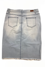 Mid Length Denim Pencil Skirt Style 79090 in Light Indigo