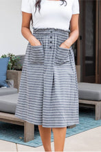 Huntley Pocket Skirt Grey Stripe