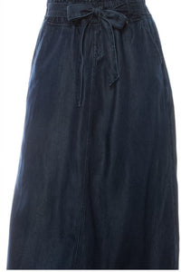 Long Denim Skirt Style 89220 in Dark Indigo