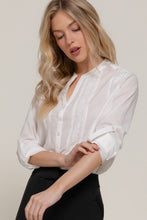 Lace Panel Cotton Blouse 4540 in White