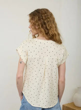 Polka Dot Short Sleeve Top in Oatmeal
